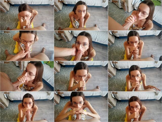 Nerdy Sister Persuaded me to Fuck her Mouth and Cum on Glasses 1080p Preview