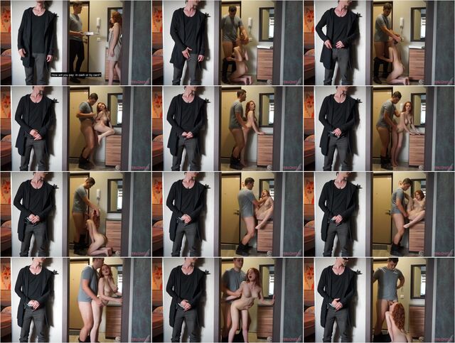 Redhead Girl Pays with her Body for Pizza and her Boyfriend (cuckold) Watches and Masturbate 1080p Preview