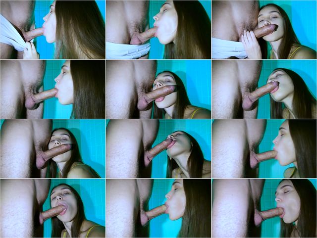 Exclusive Sloppy Blowjob and Throbbing Cumshot in Mouth From Sister 4k Preview