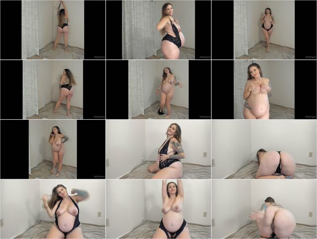 Kelly Payne - Sexy Cat Walk Tease 9 Months Pregnant Preview