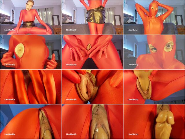 LinaBlackly - Red Zentai makes Lina a Horny Slut Preview